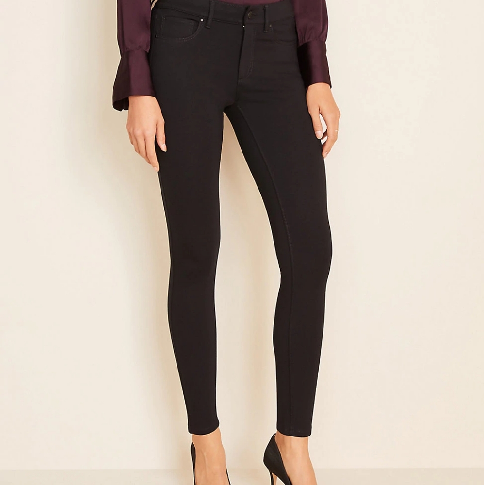 NWT Ann Taylor Black Ponte Five Pocket Legging 00P